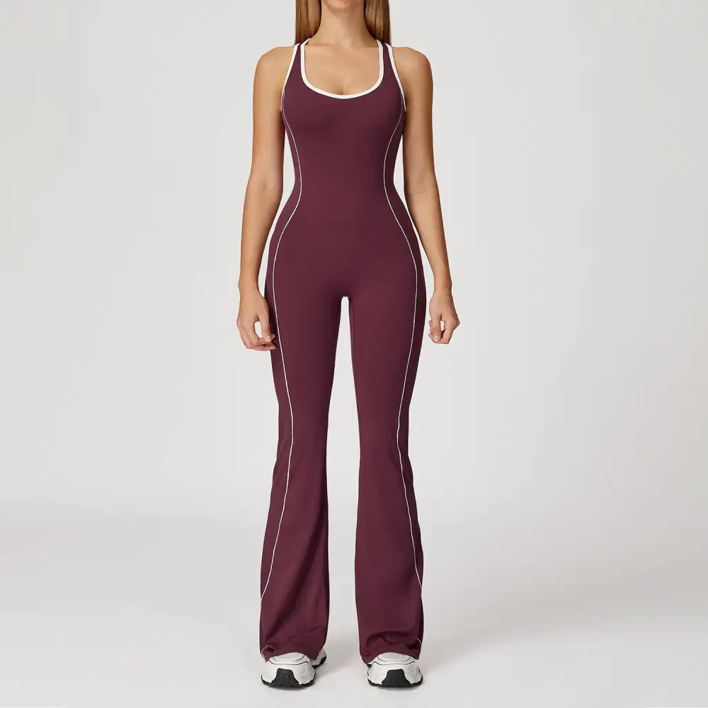 Open Back Flare Yoga Jumpsuit