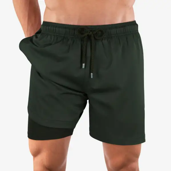 Olive Mid-Length Hybrid Short