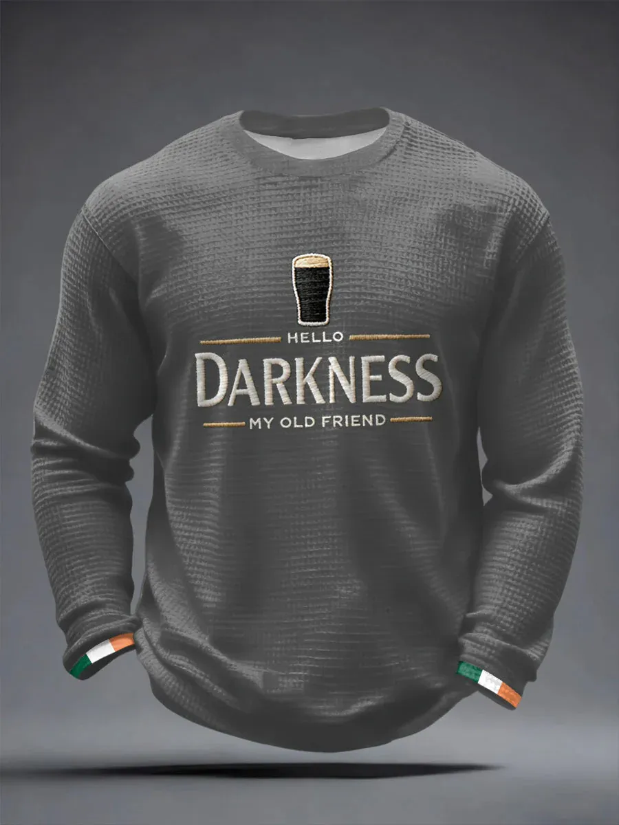 Men's Hello Darkness My Old Friend Waffle Long Sleeve Top