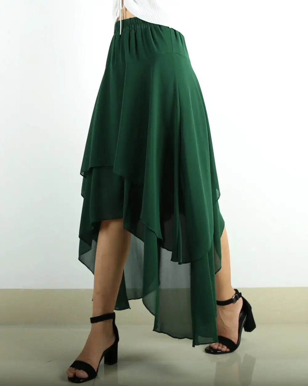 Everyday Elastic Waist Chiffon Skirt