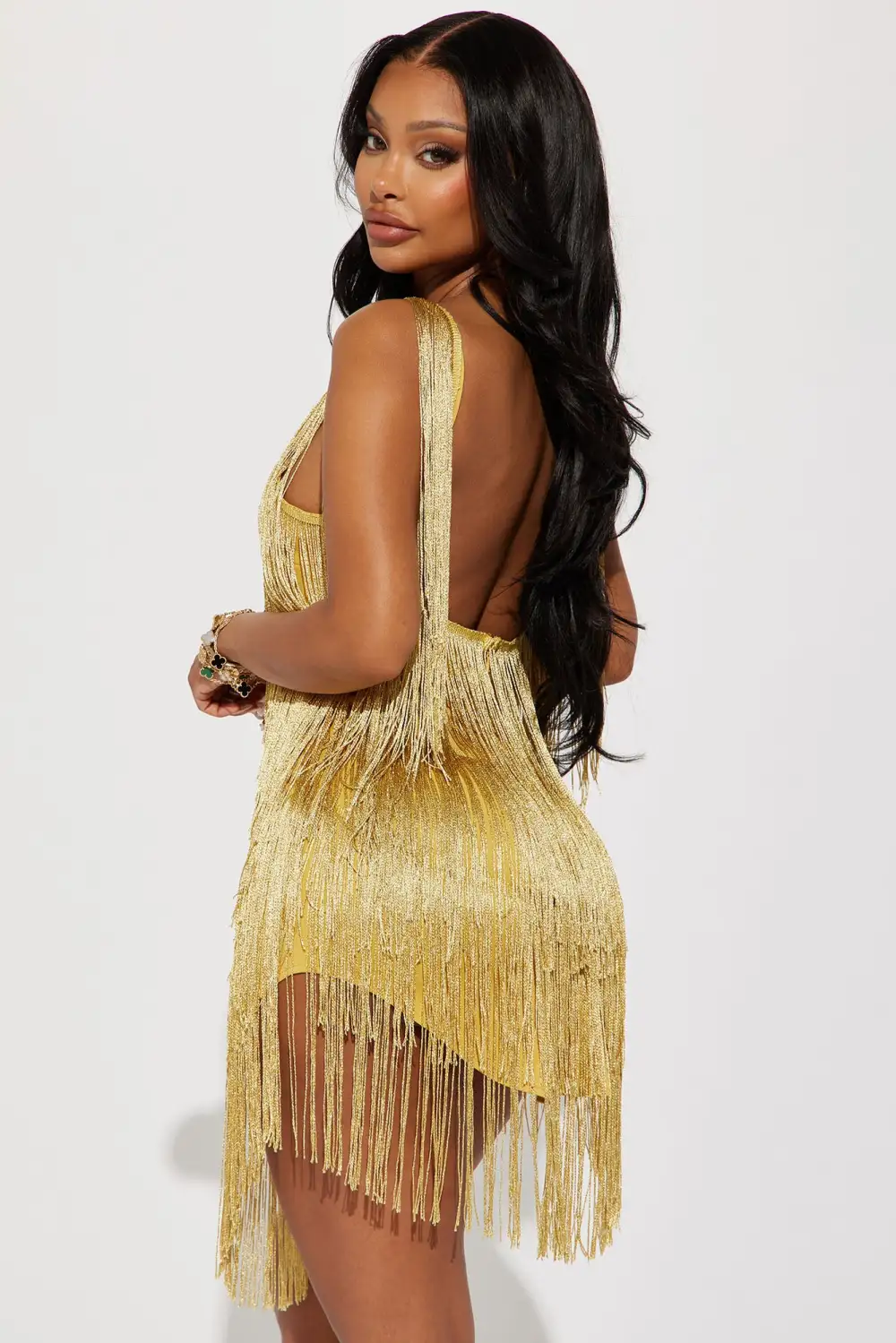 Shake It Up Mini Dress - Gold