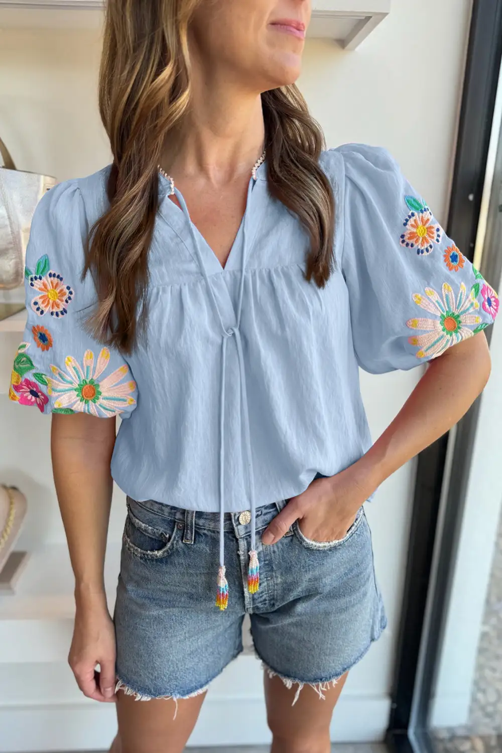 Easy Embroidered Floral Blouse