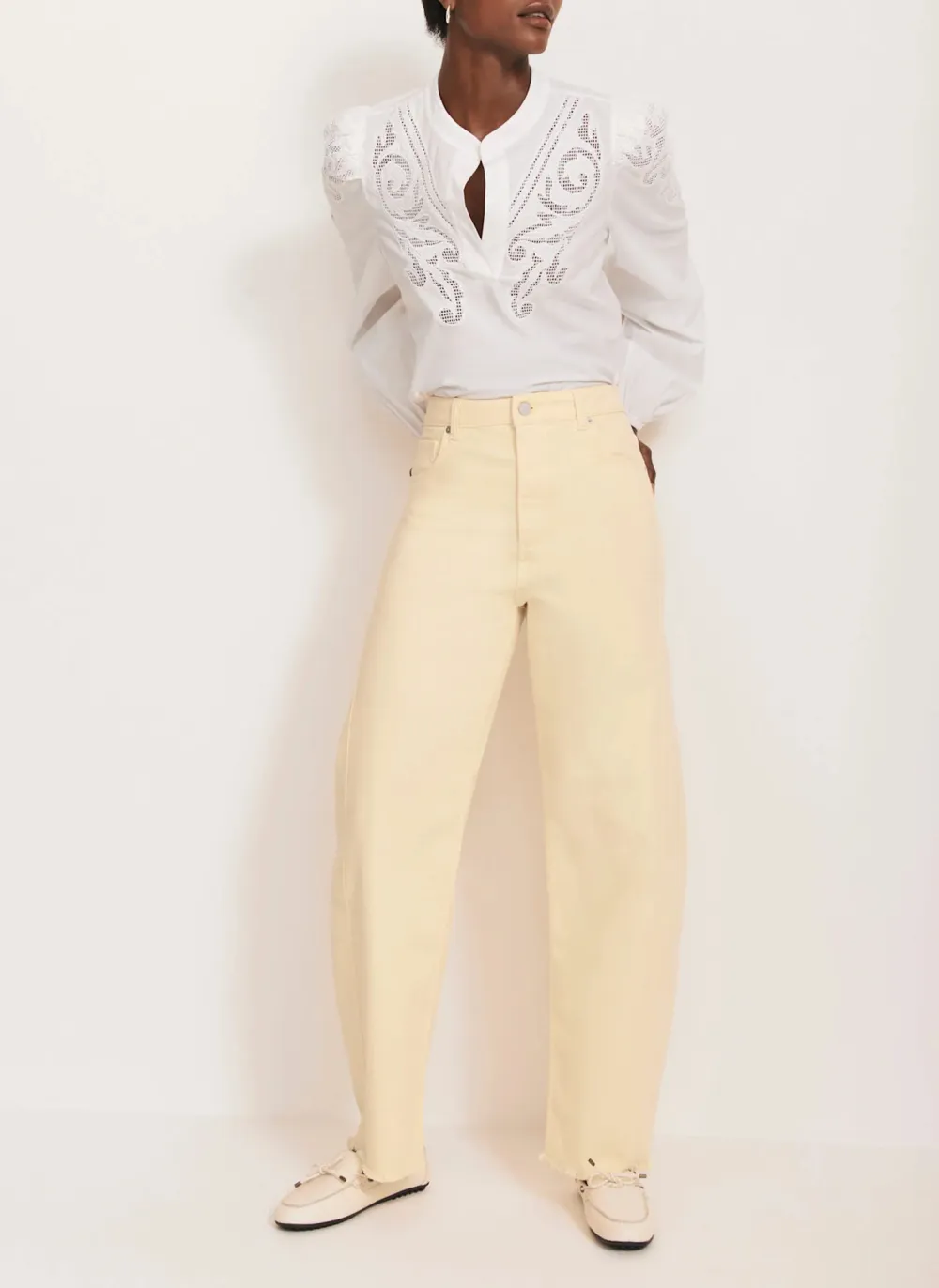 Casual Style Wide-Leg Jeans