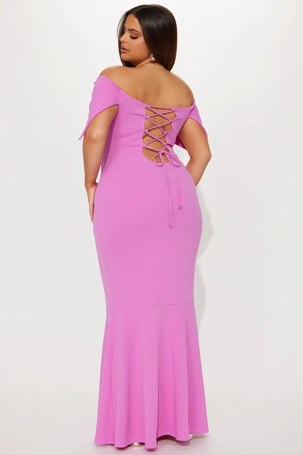 Monica Off Shoulder Maxi Dress - Pink