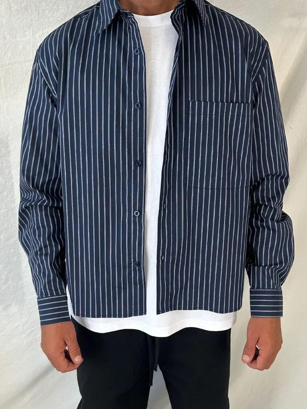 Casual Versatile And Comfortable Navy Shirt