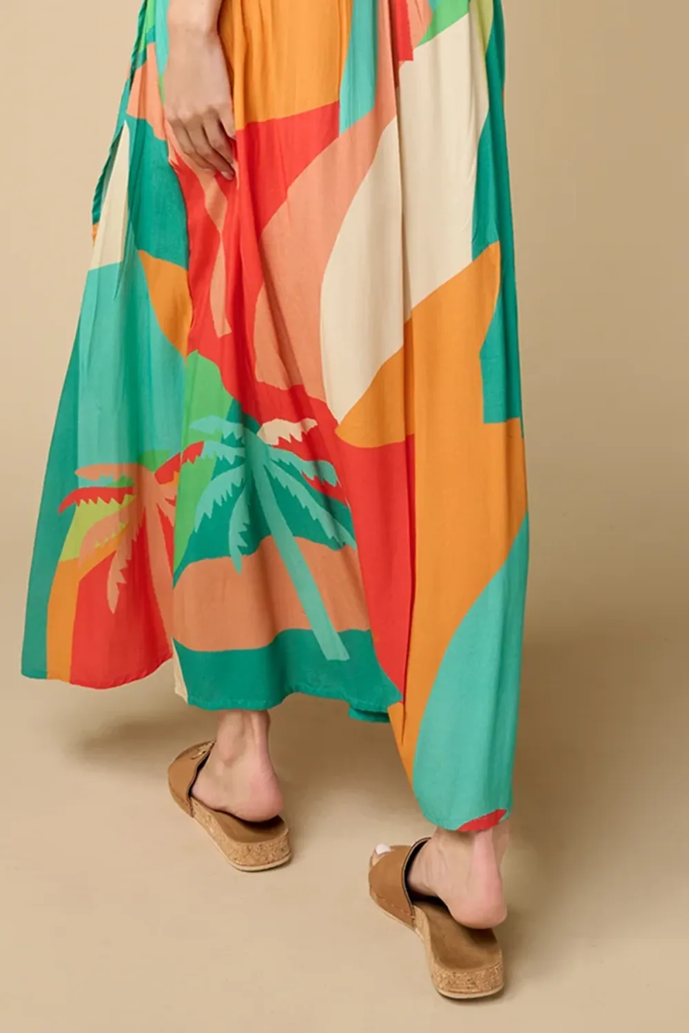 Multicolor Patchwork Halter Crop Top