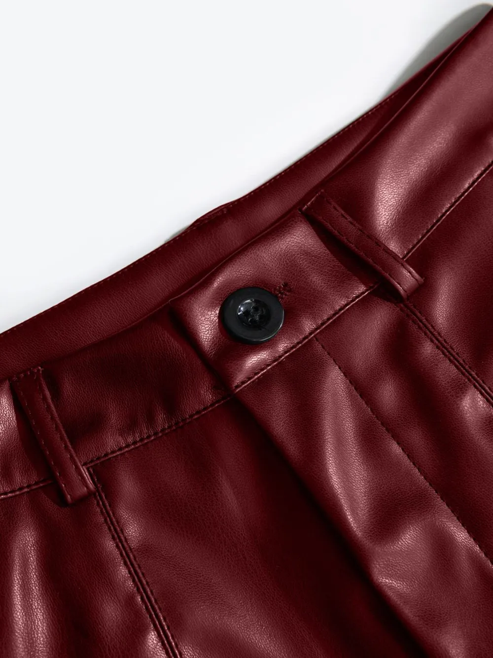 Leather High Rise Shorts