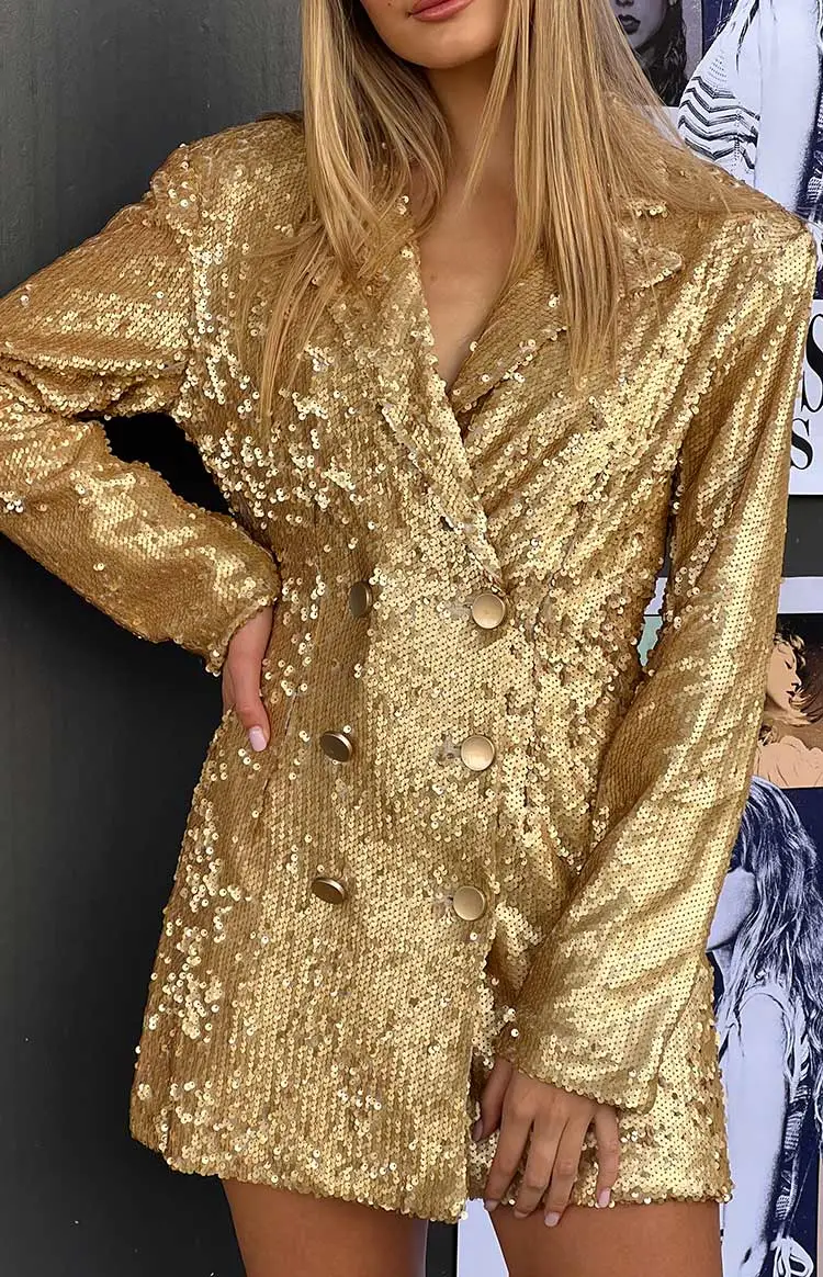 Long Sleeve Sequin Mini Blazer