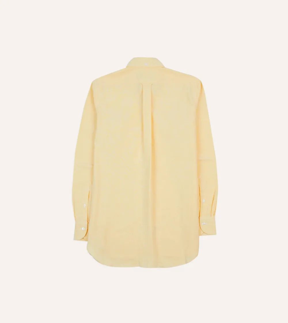 Yellow Button Front Cotton Oxford Cloth Button-Down Shirt