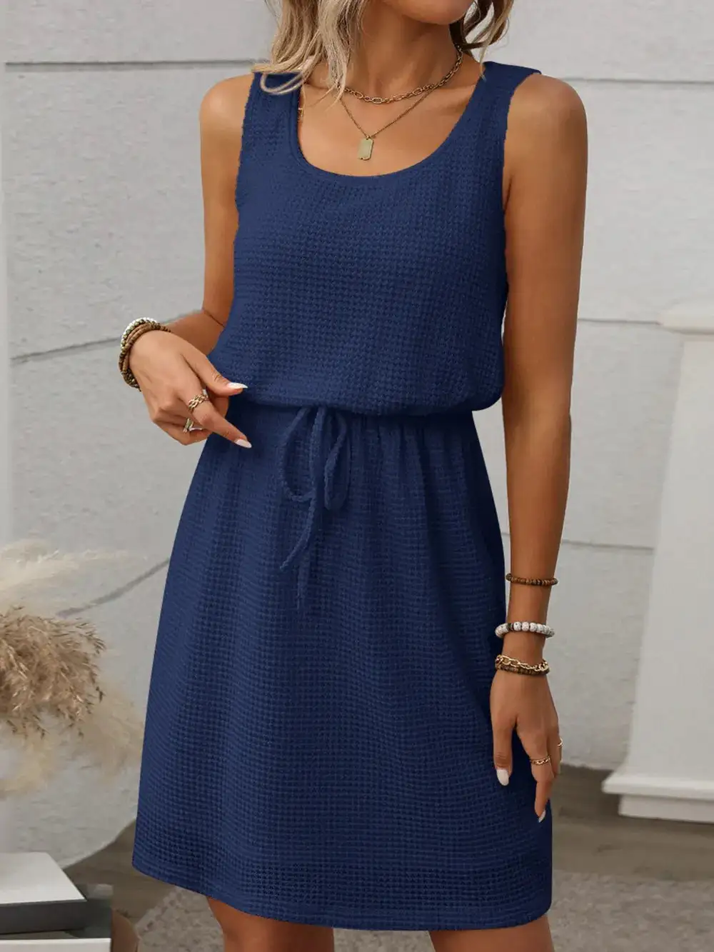 Soft Mini Drawstring Dress