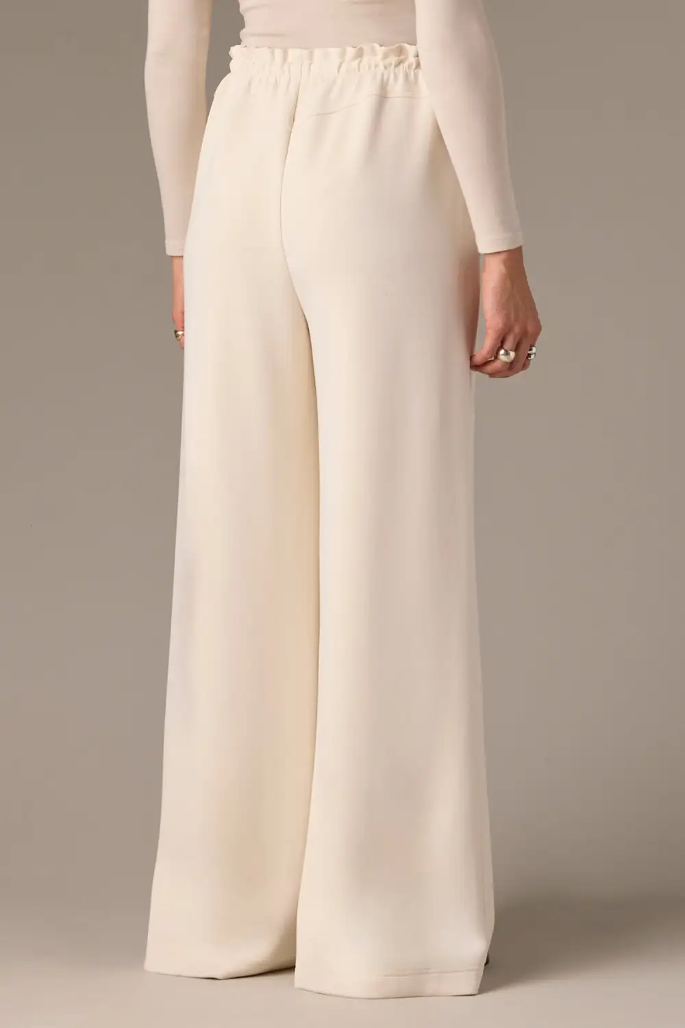 Petite Pull-On Side Slit Wide Leg Pants
