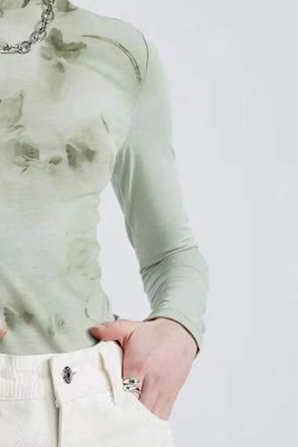 Fitted Half Turtleneck Long Sleeve T-Shirt