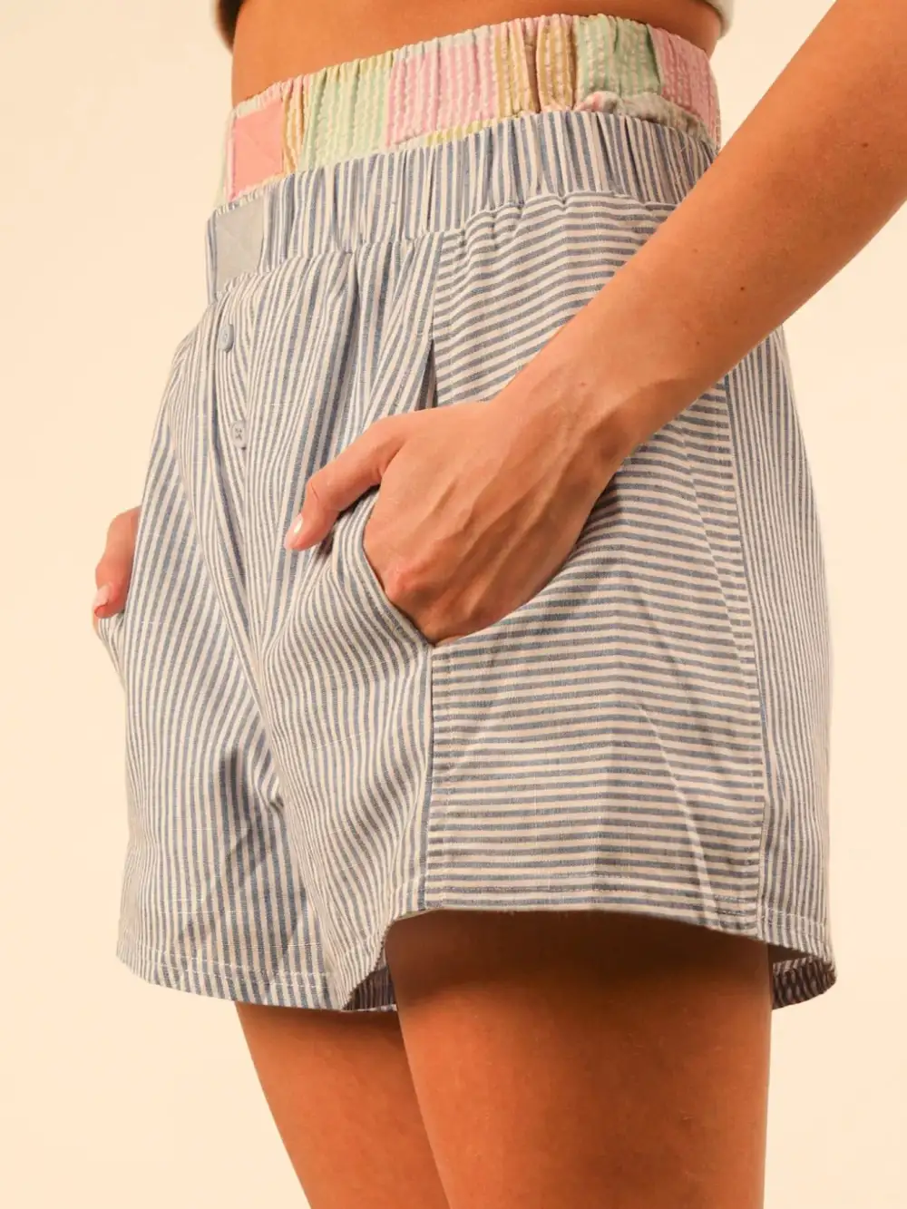 Striped High Waist Shorts