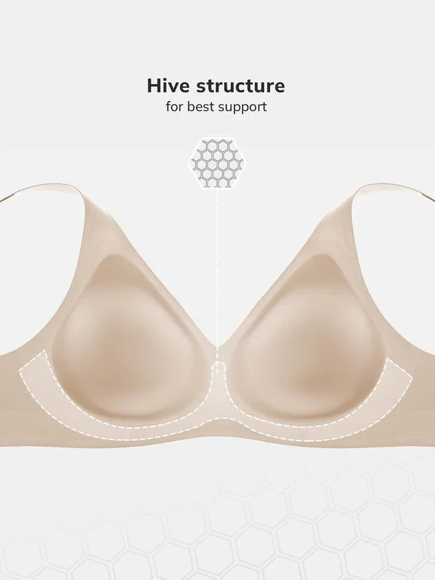 Breathable Comfortable Detachable Teardrop Molded Cup Seamless  Bra & Bralette