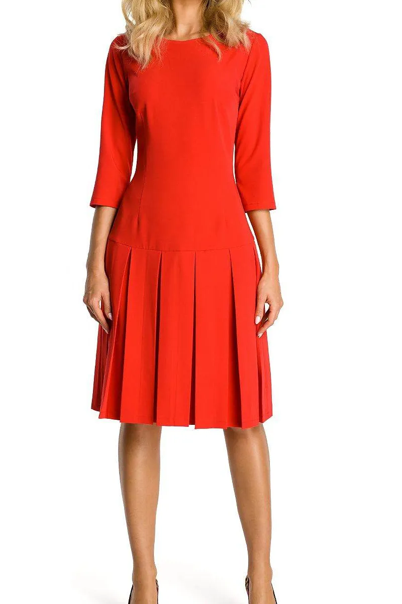 Dropped Waist Ruffle Short Sleeve Casual Dress