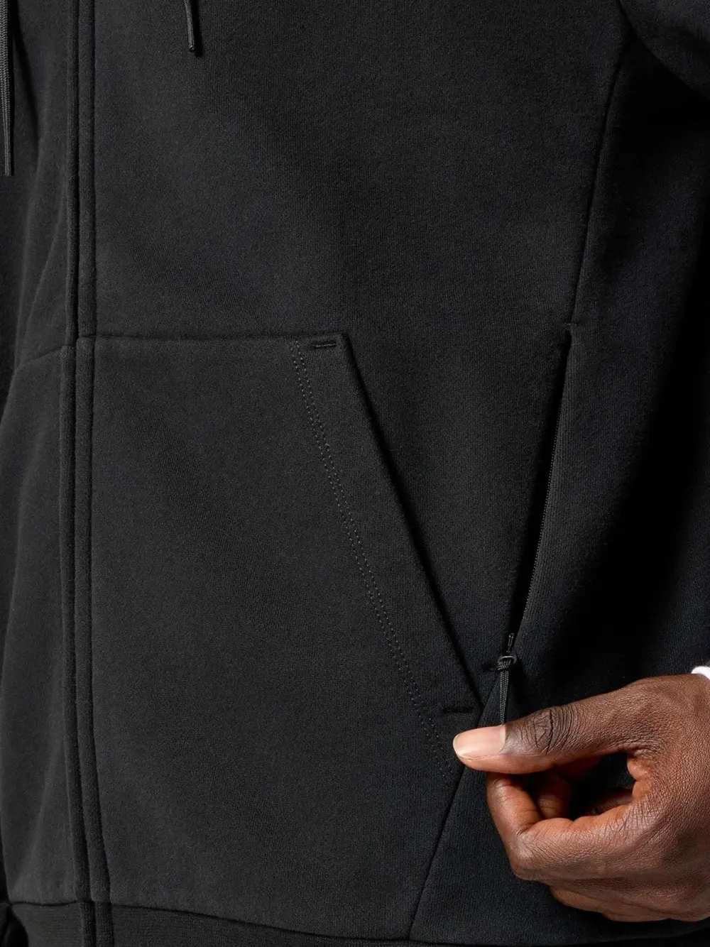 Black Zip Front Hooded Men's Jogger Style Sweatshirt