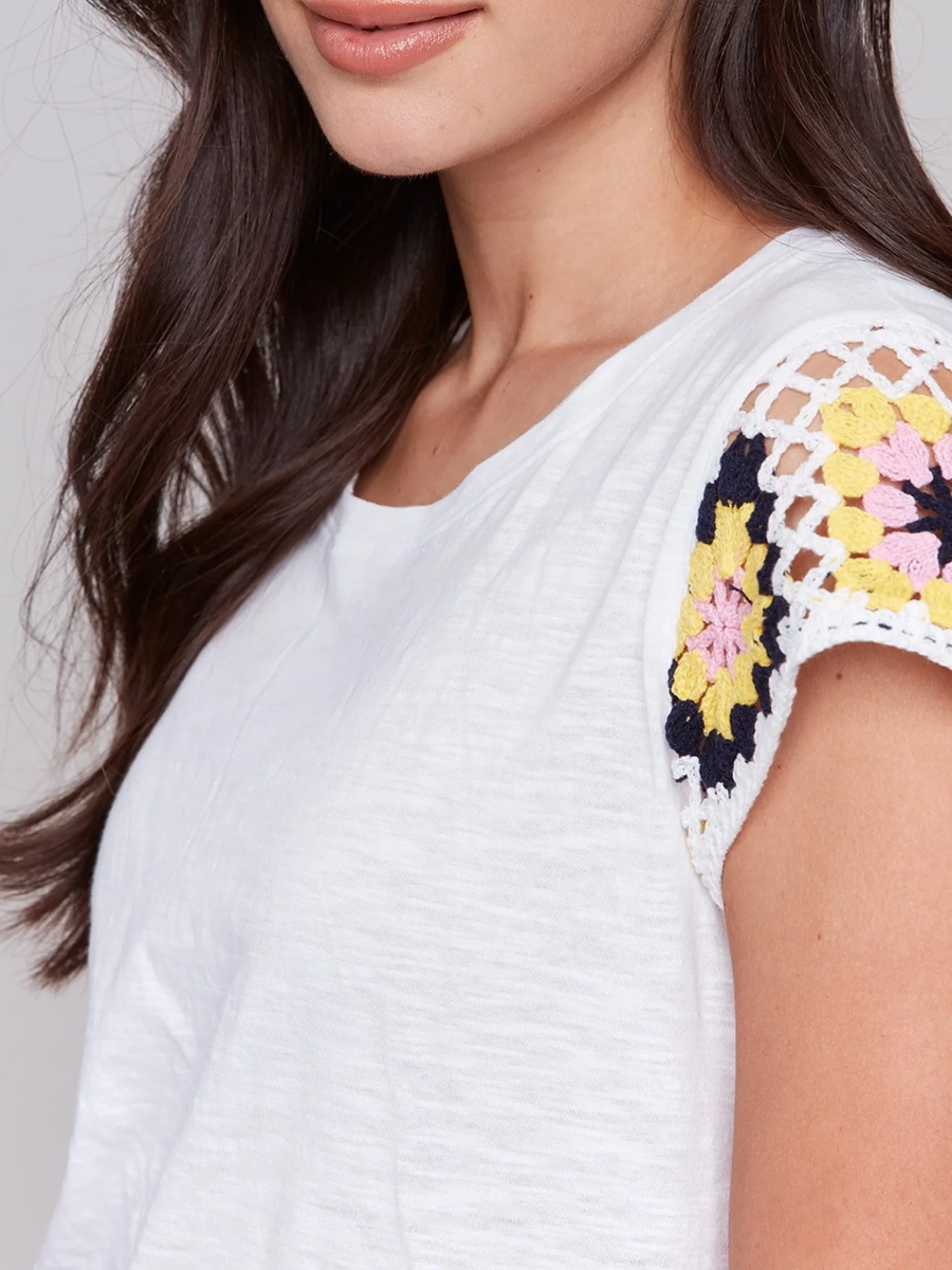 Creative Art Short Sleeve Ladies Top