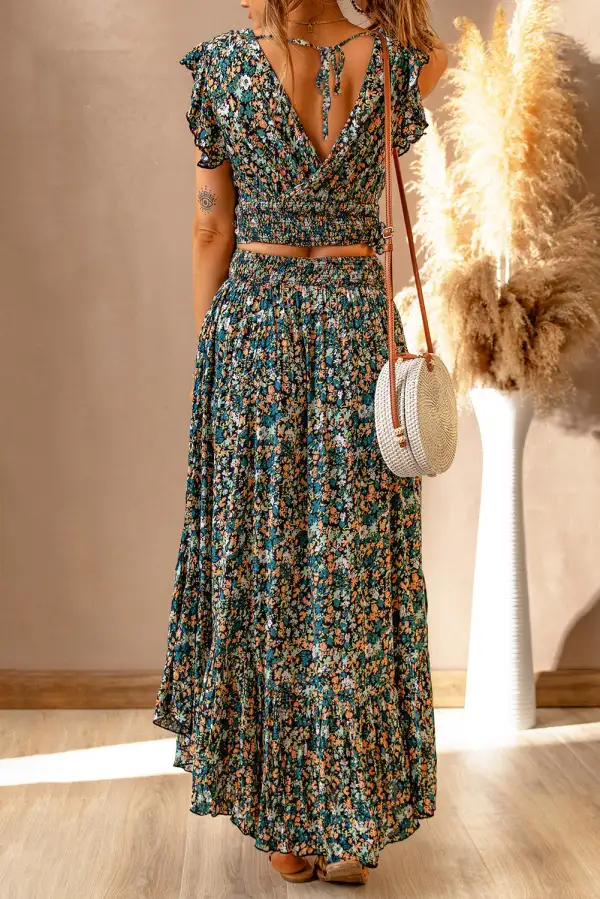 Maxi Floral Ruffle Set