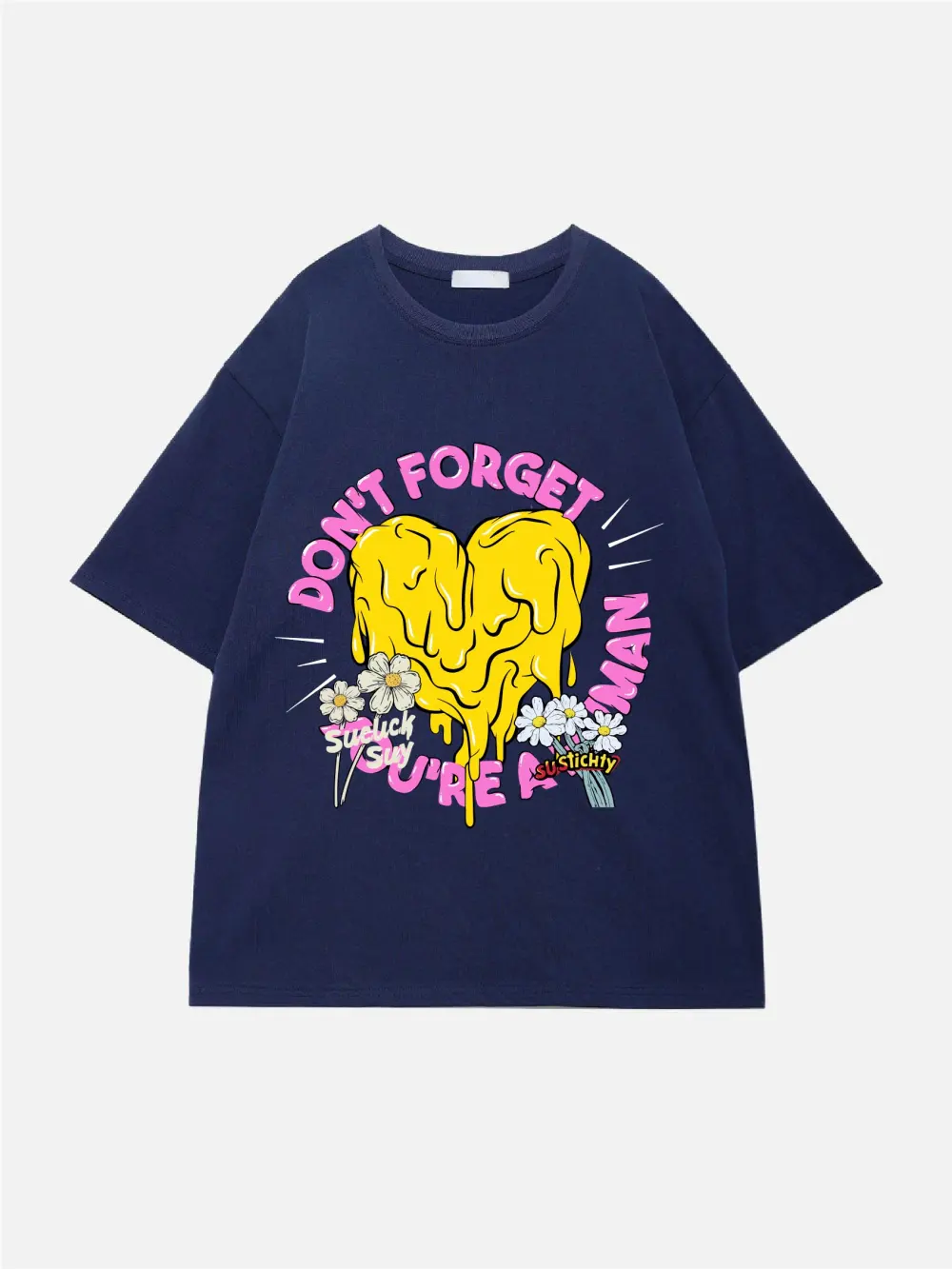 Cute Heart-shaped Font Combined With Printed T-shirt