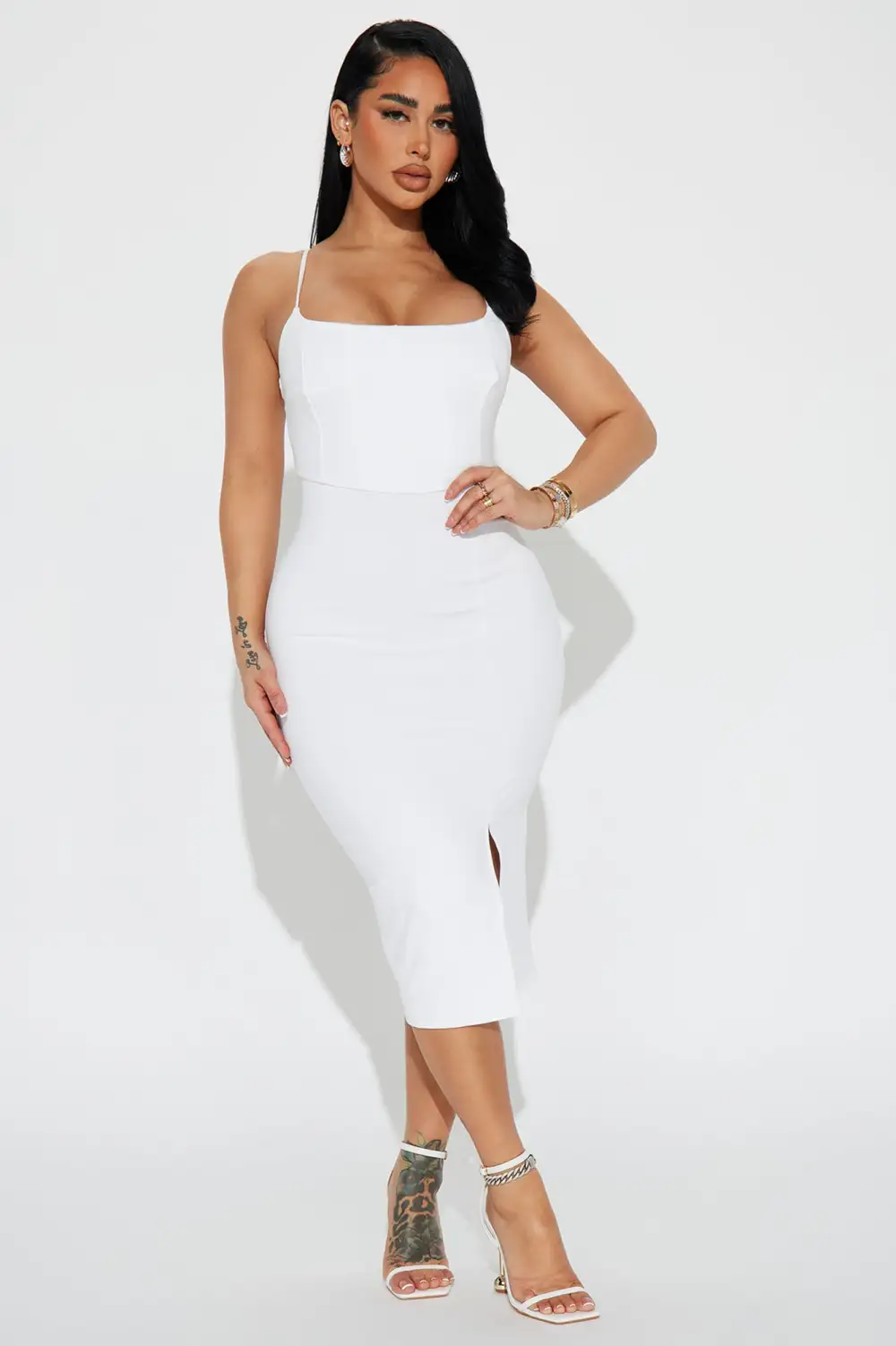 Kassie Midi Dress - Cream