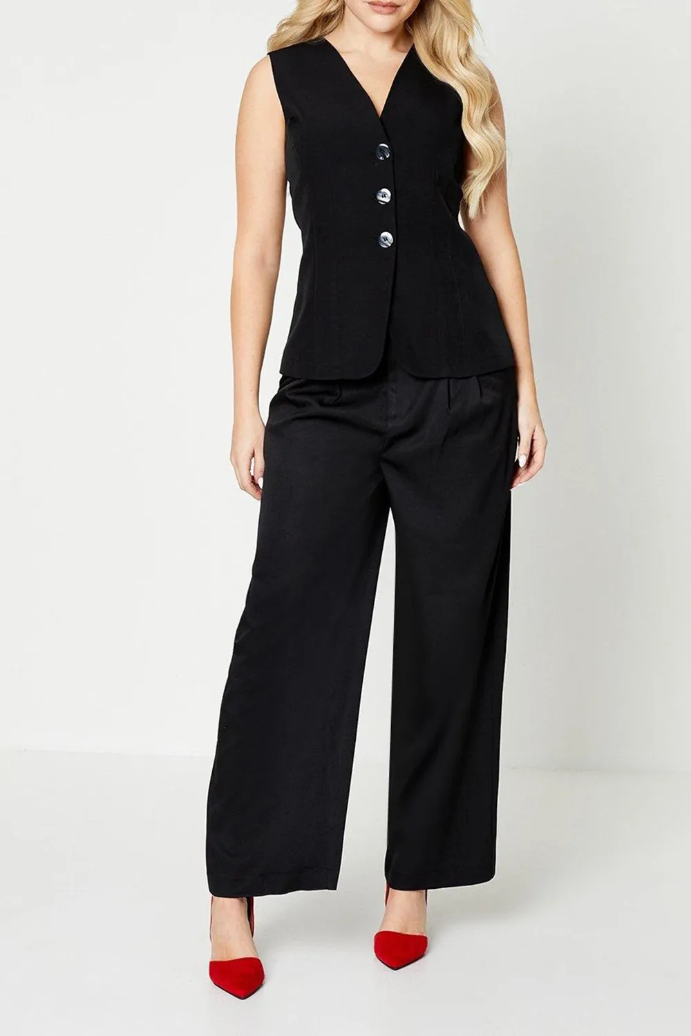 Fashion Deep V Neck Women's Sleeveless Long Vest