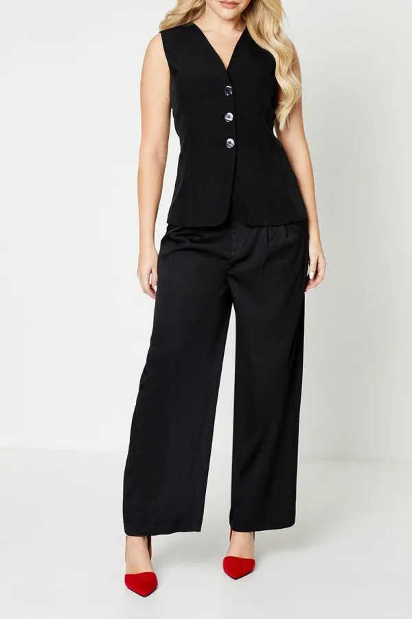 Fashion Deep V Neck Women's Sleeveless Long Vest