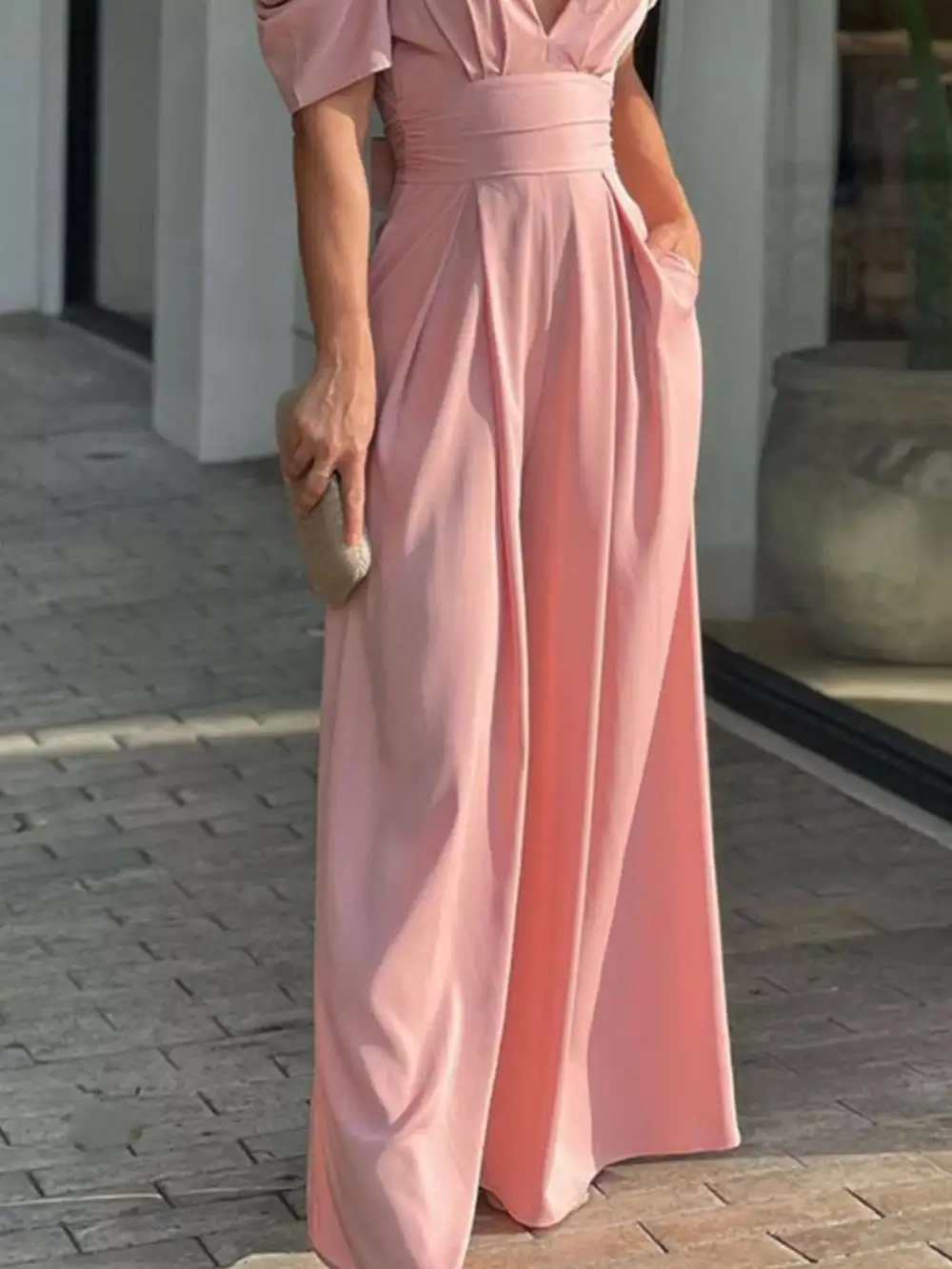 Wide Leg Puff Jumpsuit