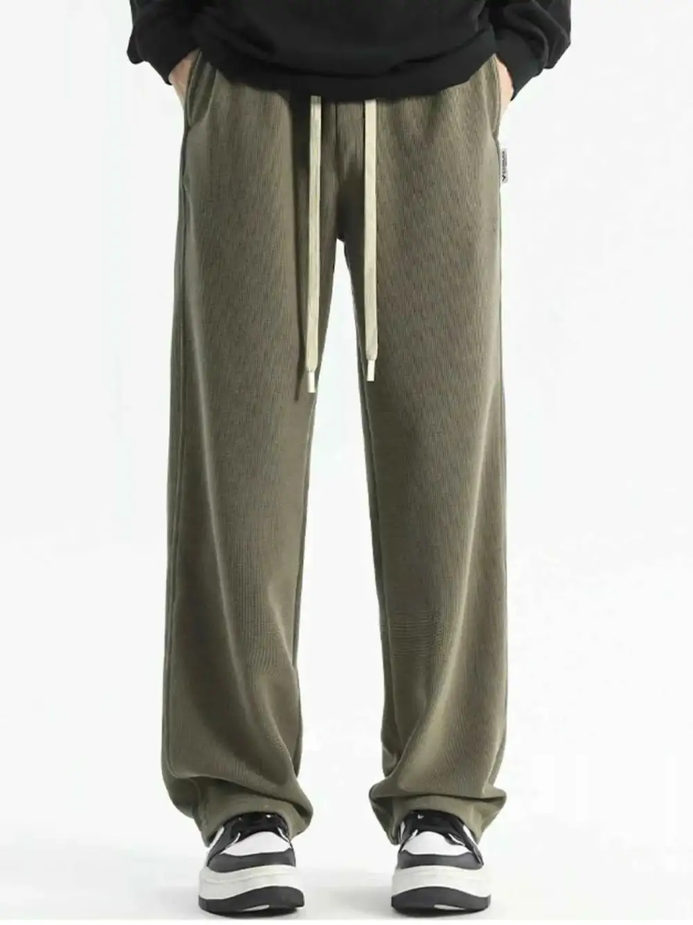Relaxed Fit Drawstring Wide Leg Pants