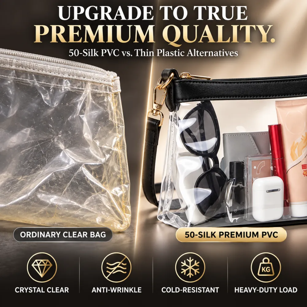 PVC transparent bag, European and American cross-border simple small square bag