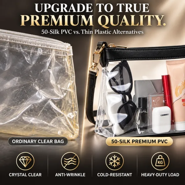 PVC transparent bag, European and American cross-border simple small square bag