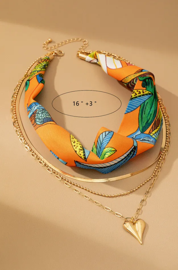 Layered Cord Chain Necklace Set