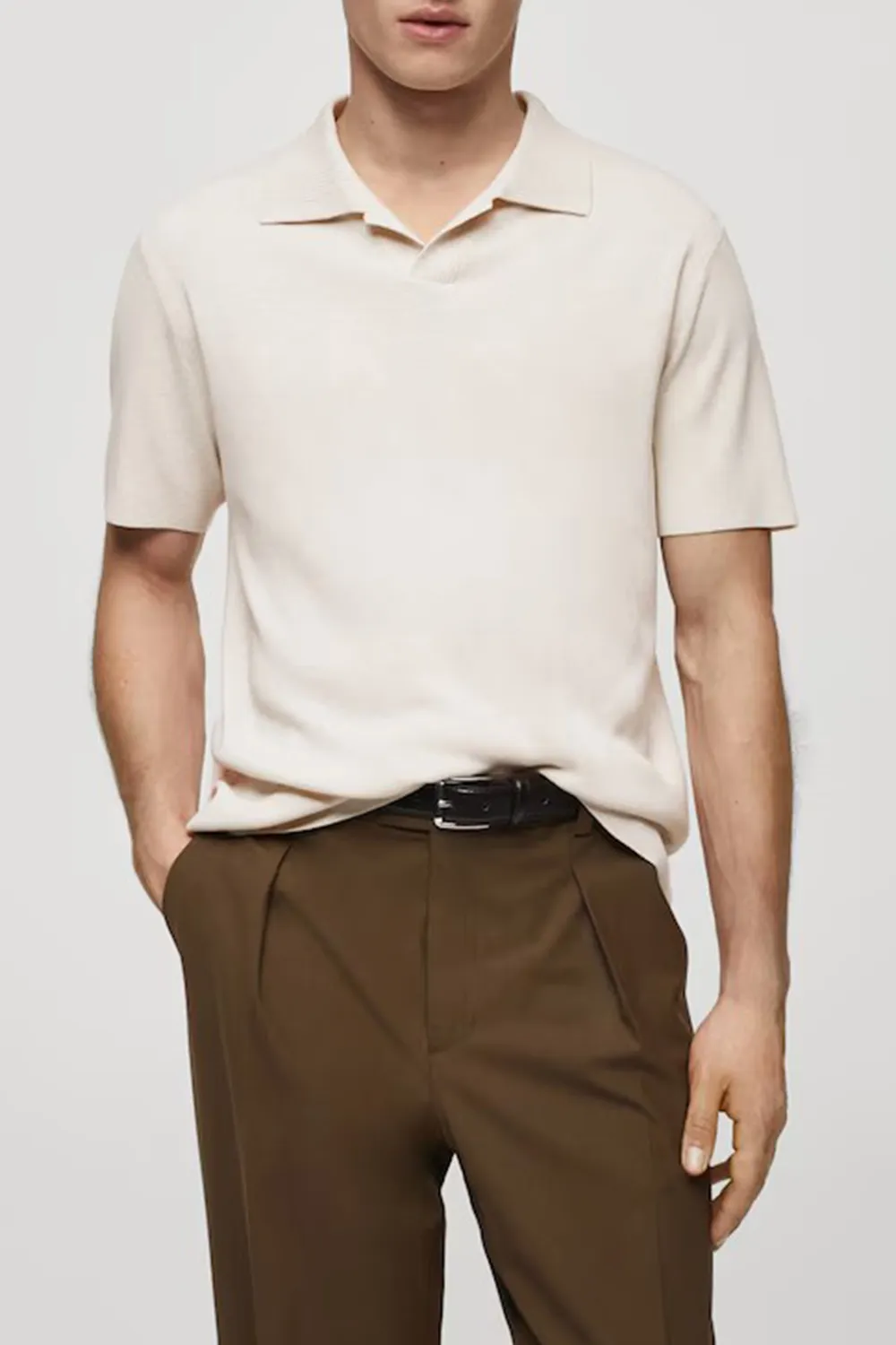 Fine-Knit Cotton Polo Shirt
