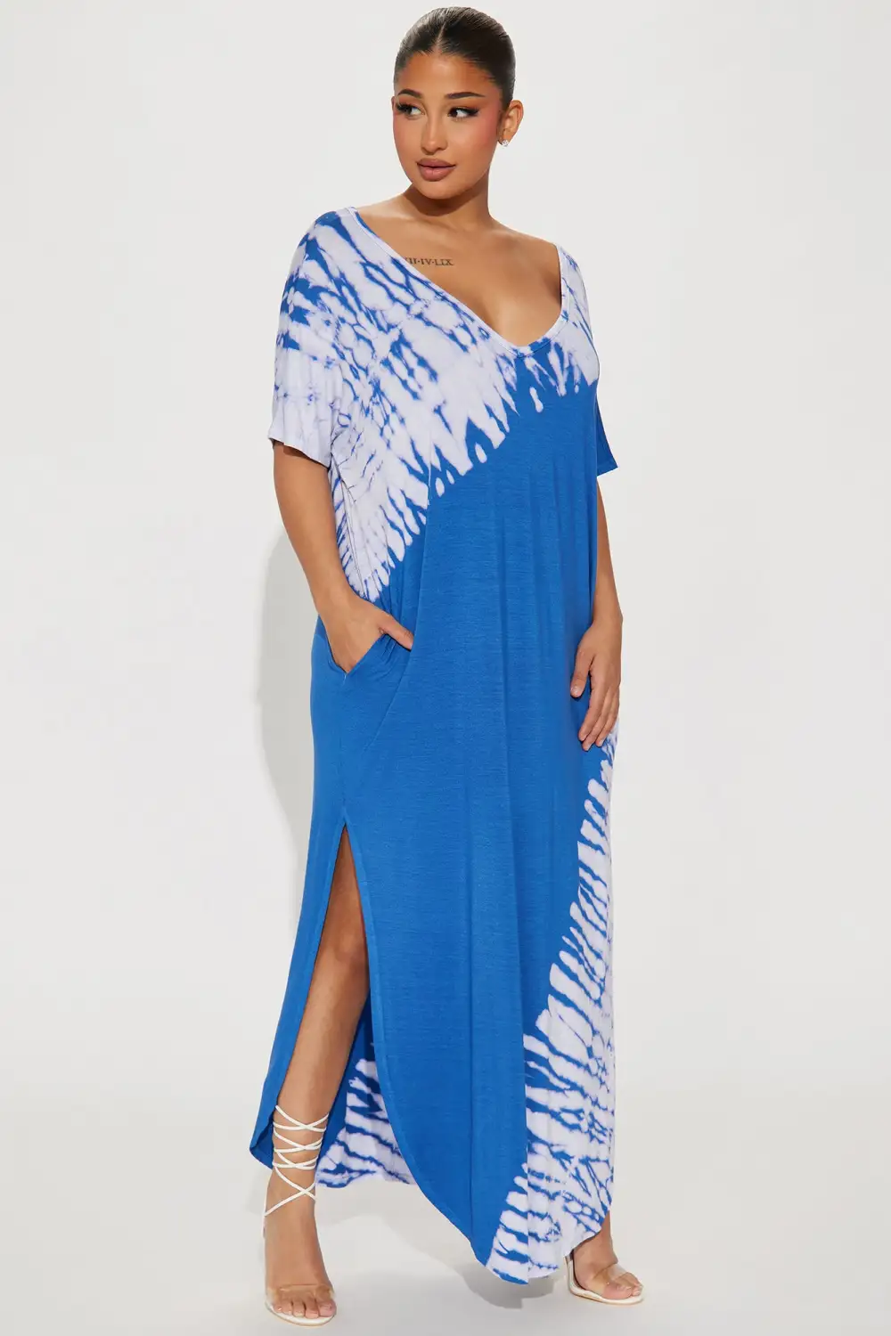 Delilah Tie Dye Maxi Dress - Blue