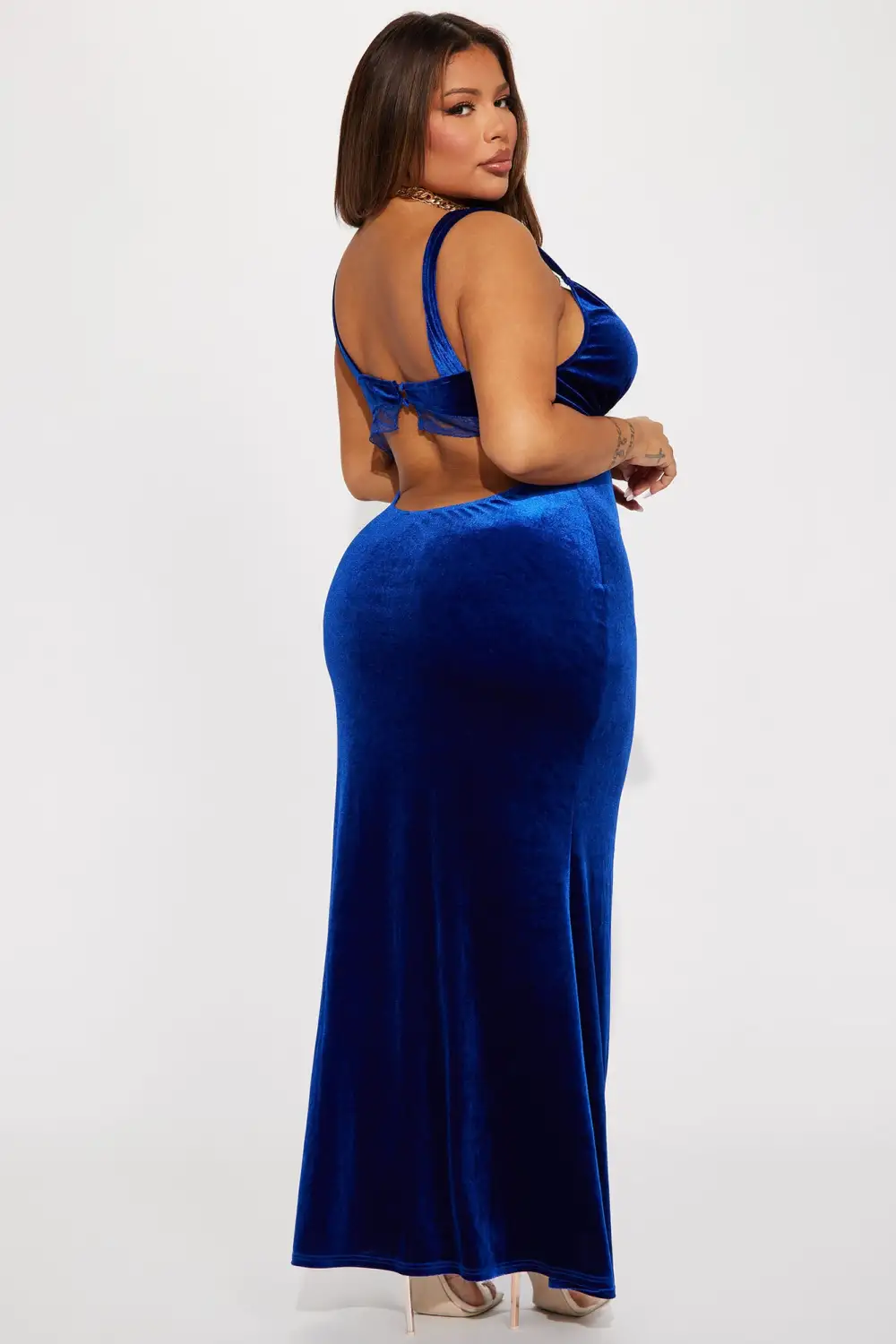 Bella Velvet Maxi Dress - Royal