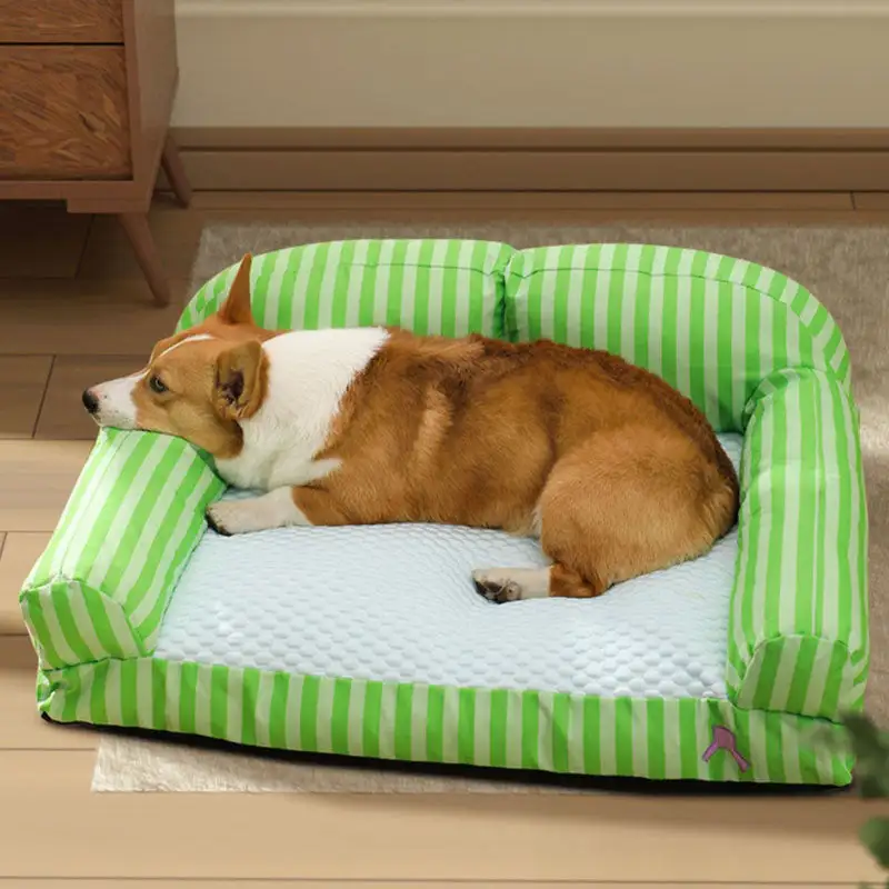 Stripe Pet Cooling Bed Dog Sofa Bed