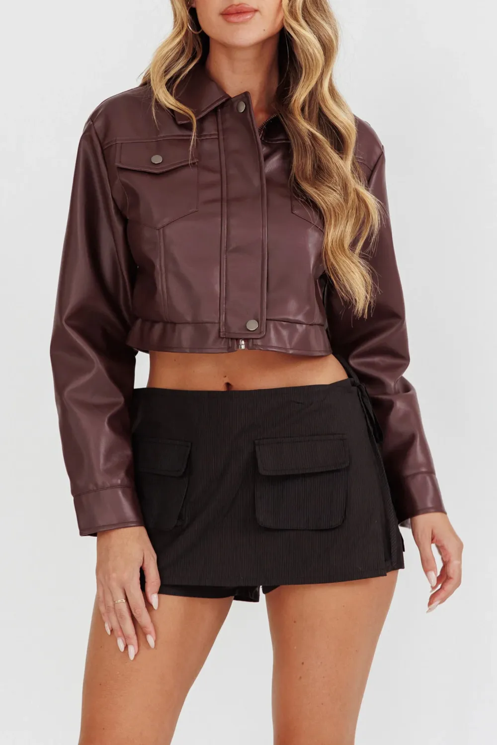 Handsome Cropped Leather Jacket