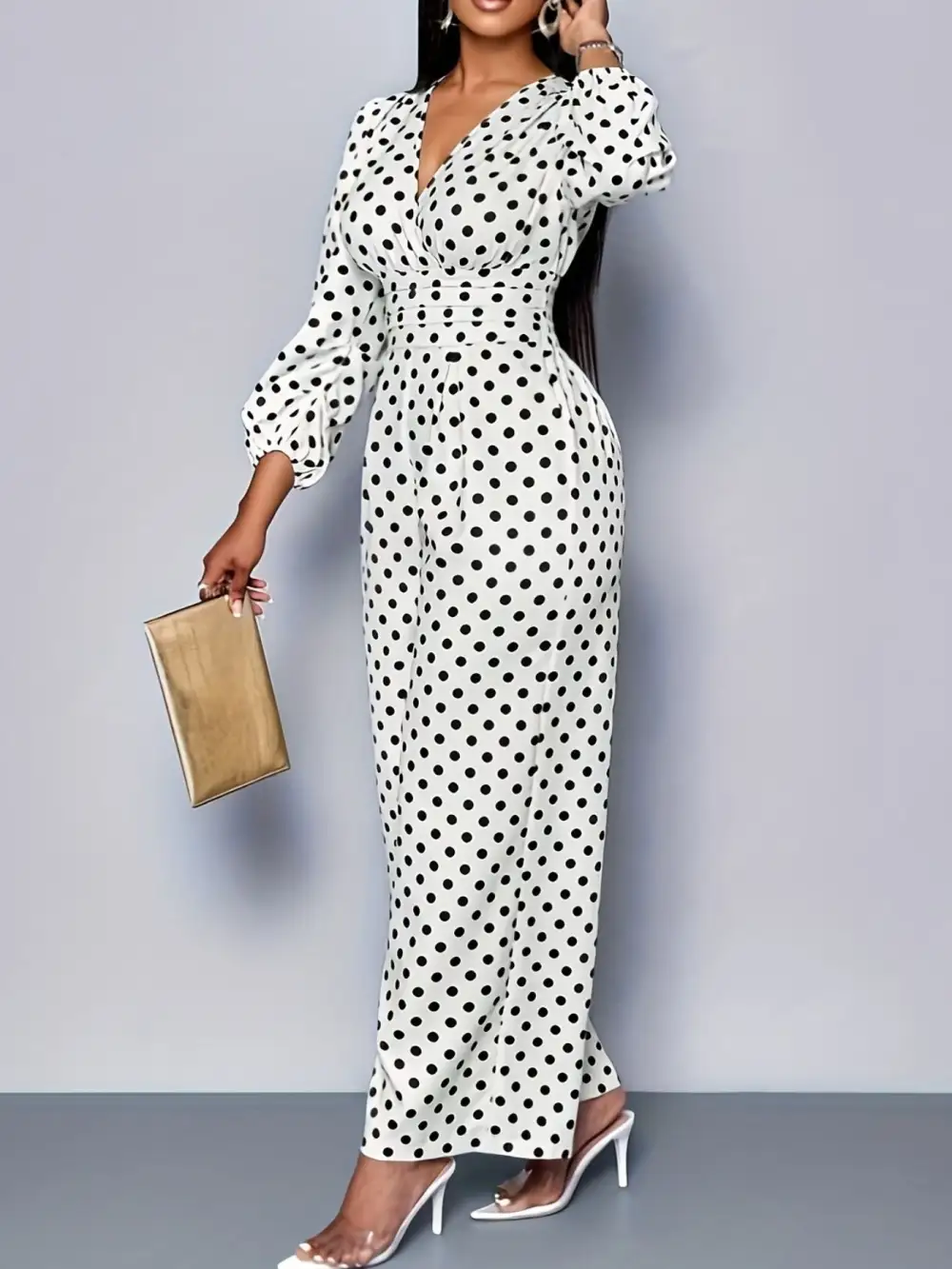 Wide Leg Polka Jumpsuit