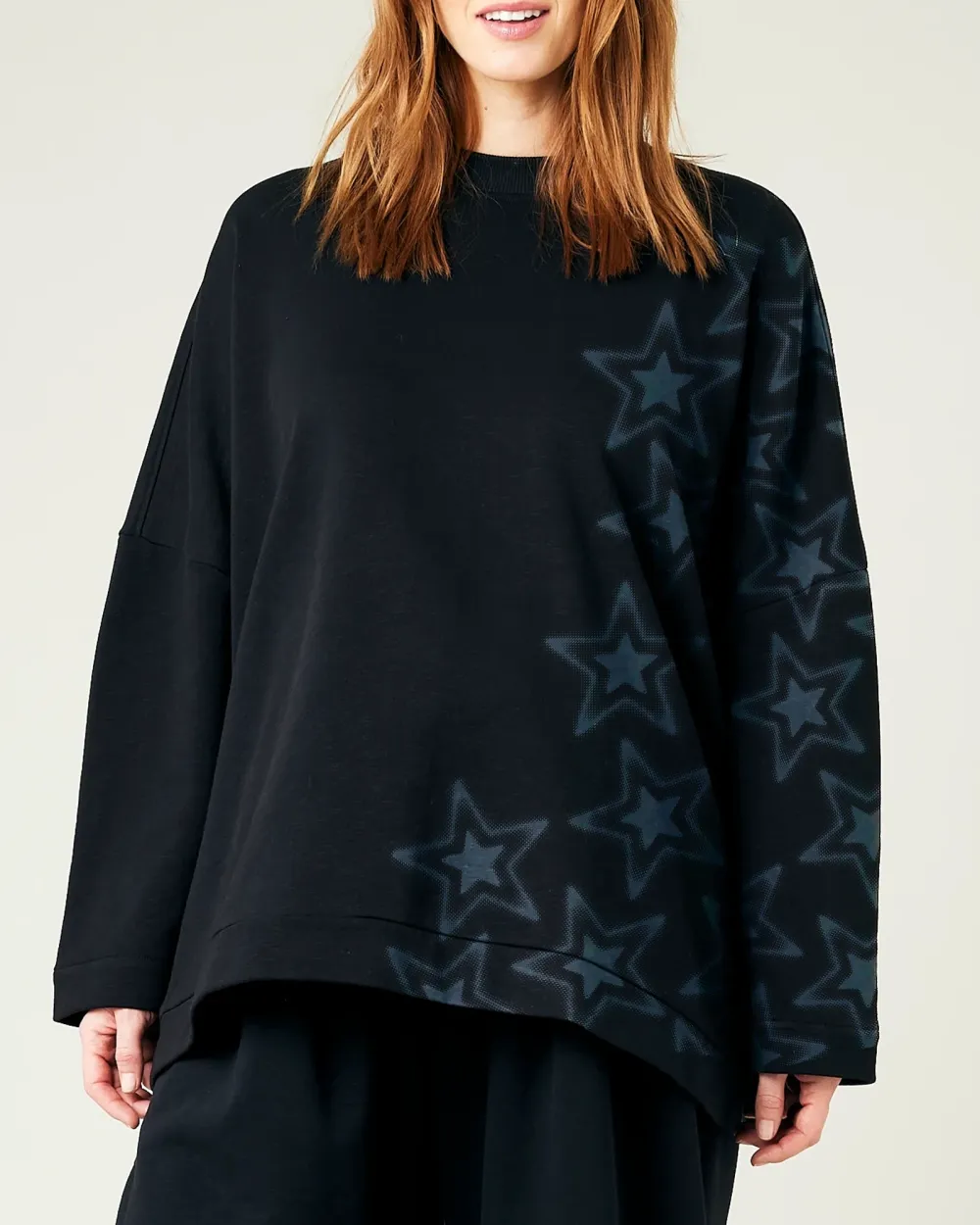 BLACK COTTON JERSEY TOP
