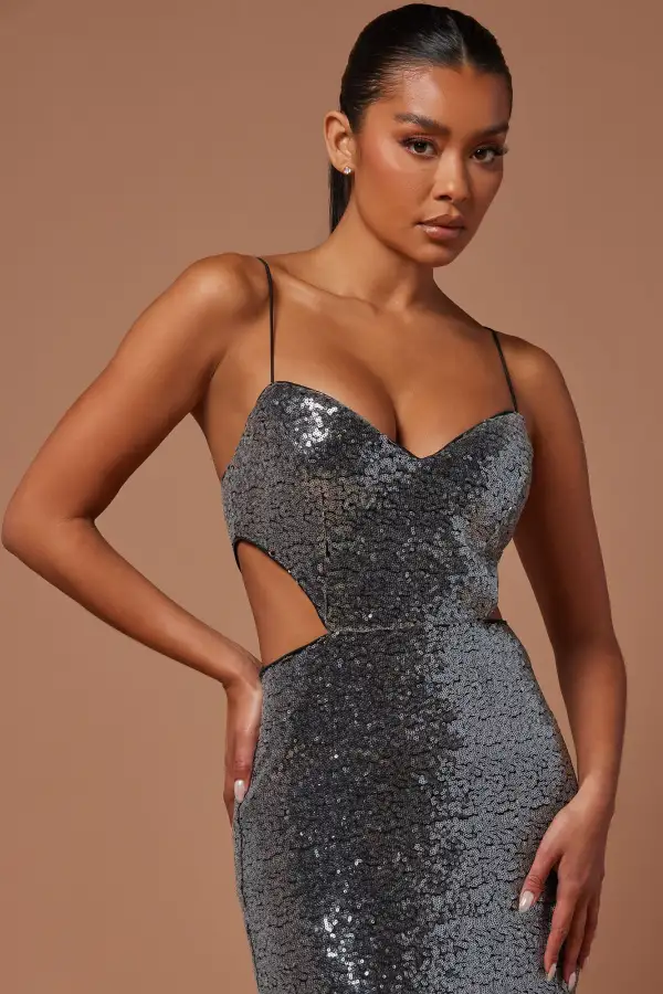 Winnie Sequin Gown - Silver