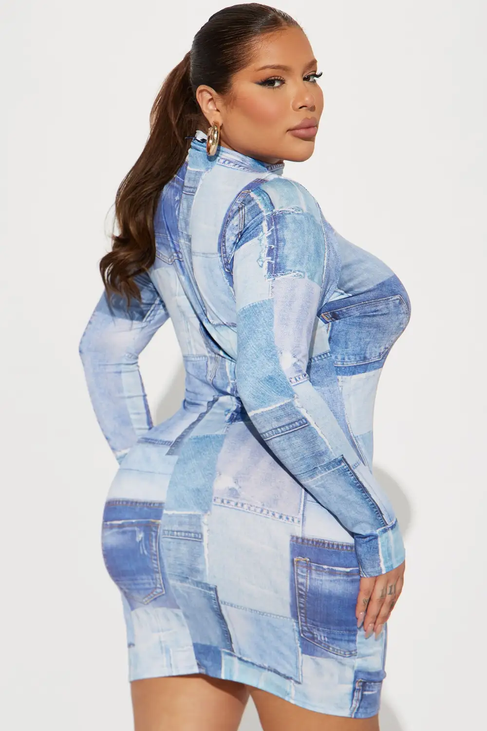 Denim Demeanor Mini Dress - Denim