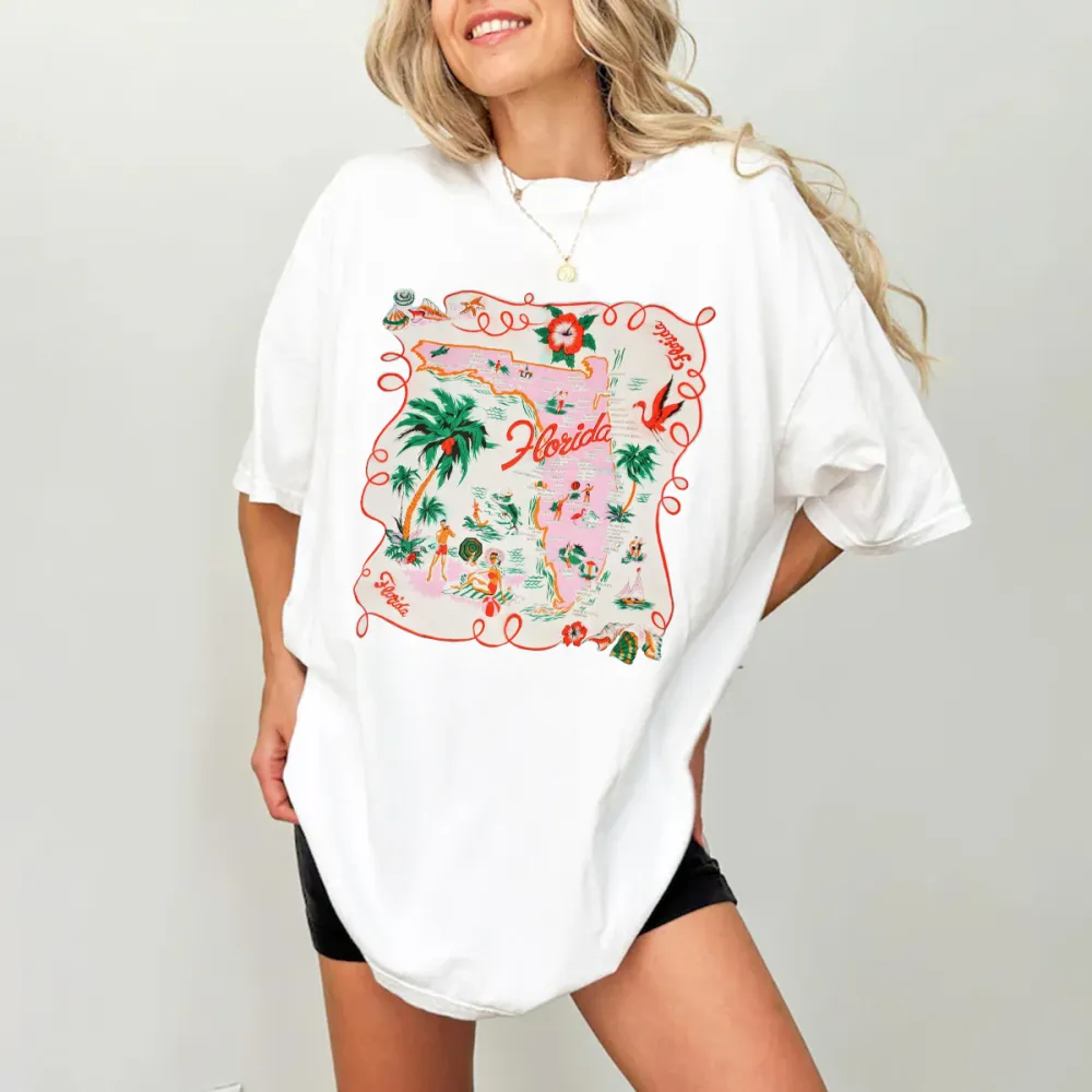 Island Vacation Print T-shirt