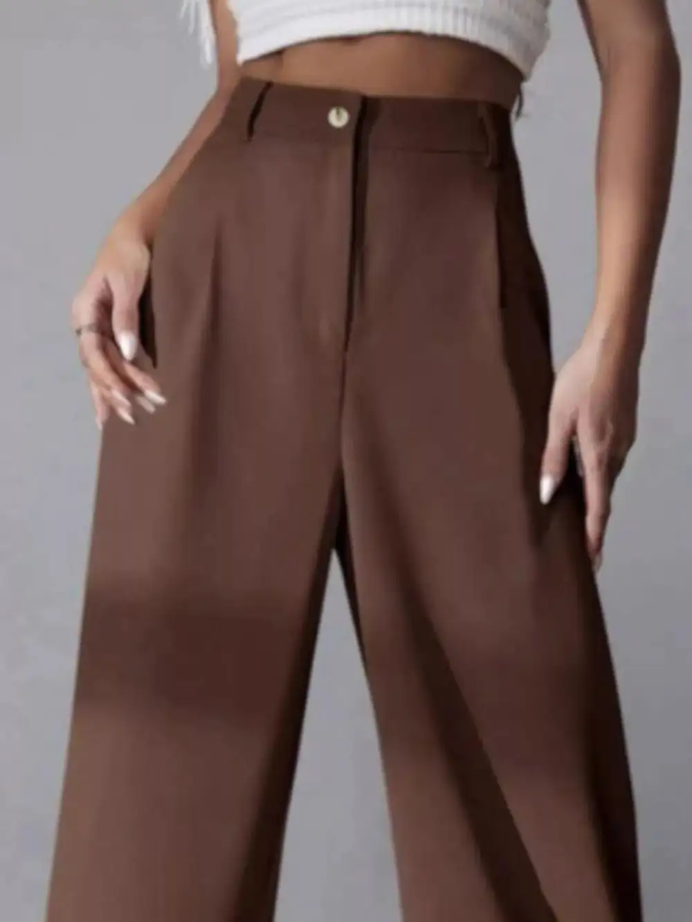 Relaxed Wide Leg Pleated Pants