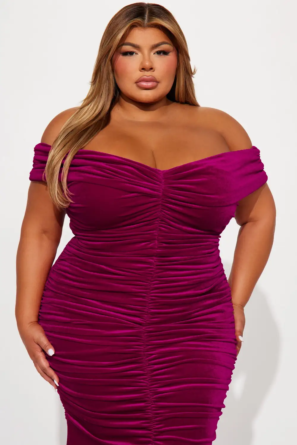 Karissa Velvet Maxi Dress - Fuchsia