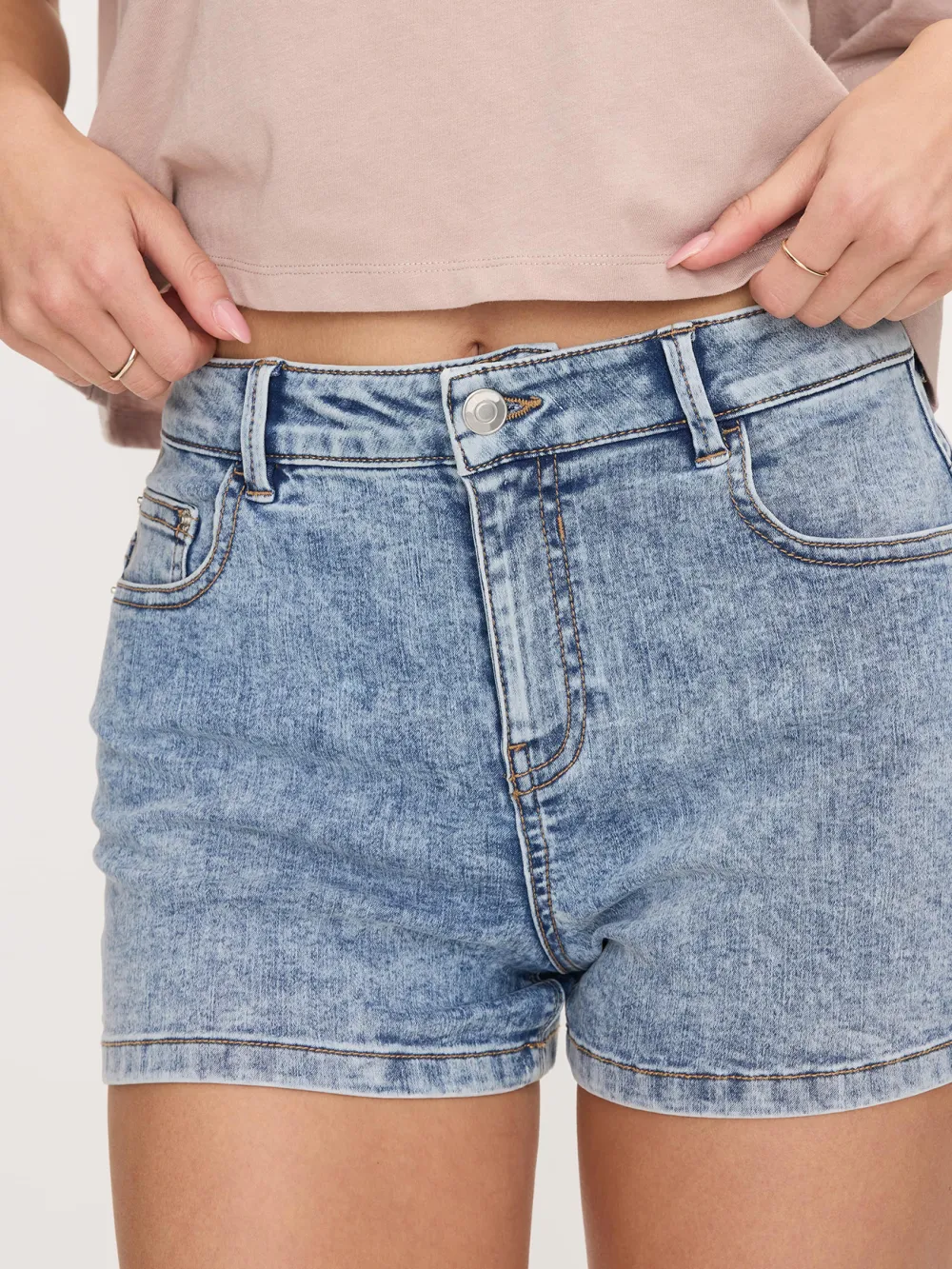 White Daily Denim Short