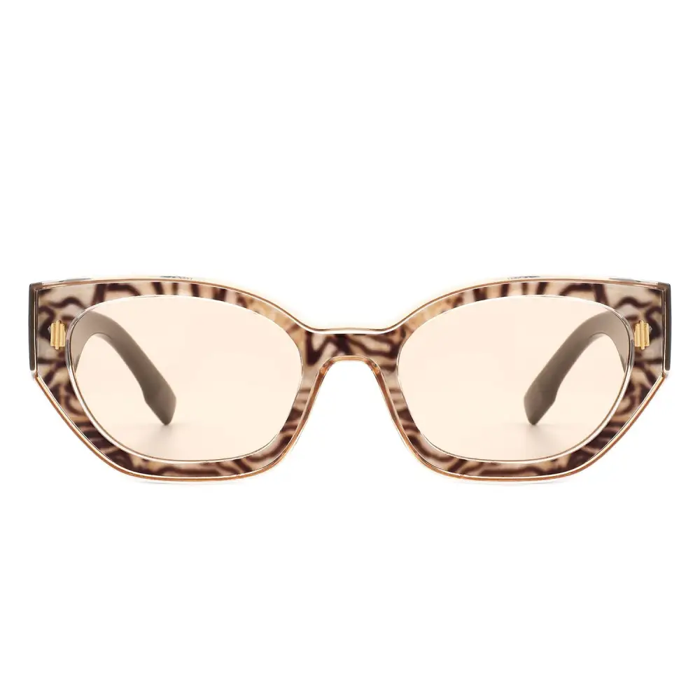 Fuzzy Cat Eye Round Frame Sunglasses