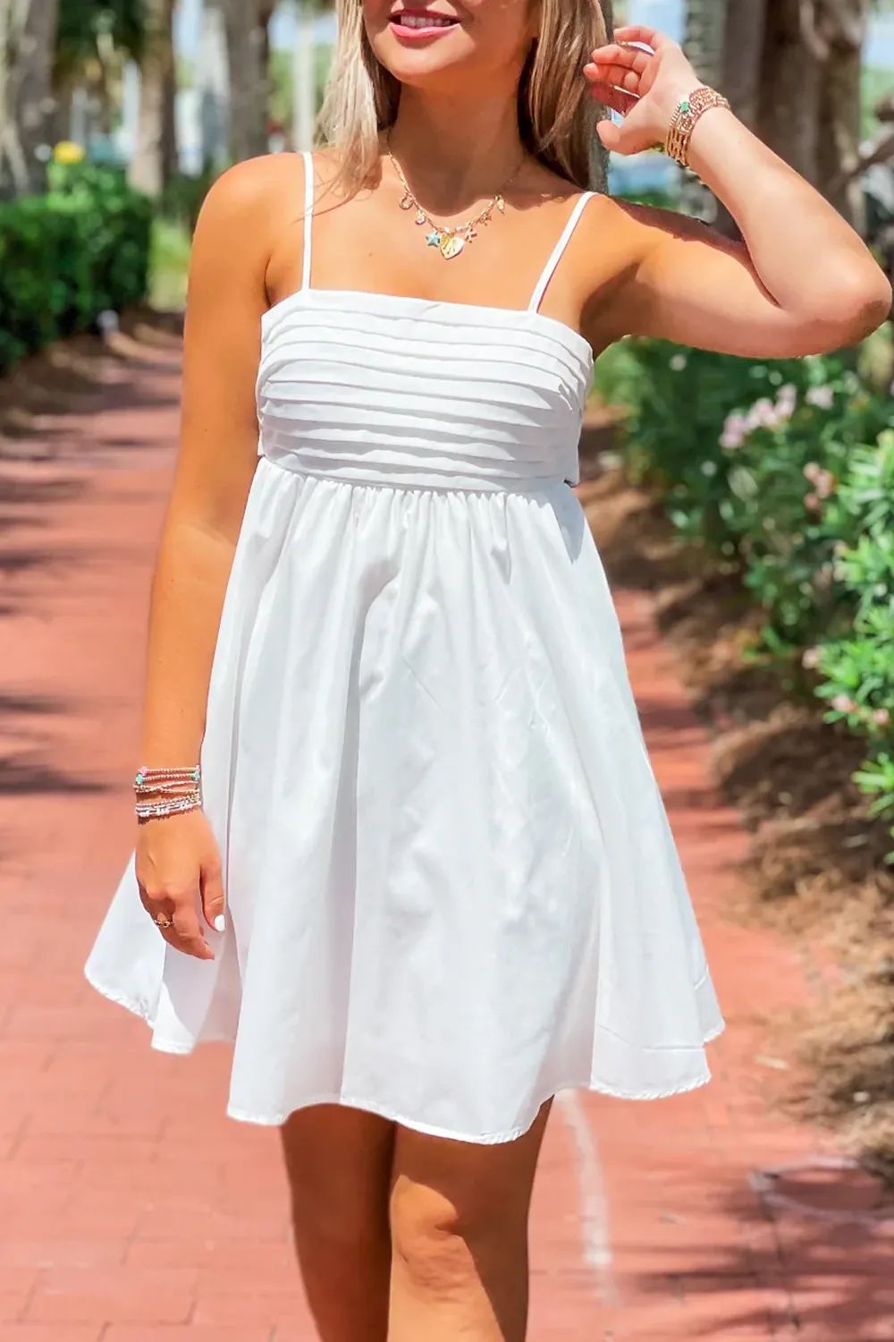 Short Dress With Bow Tie At Back