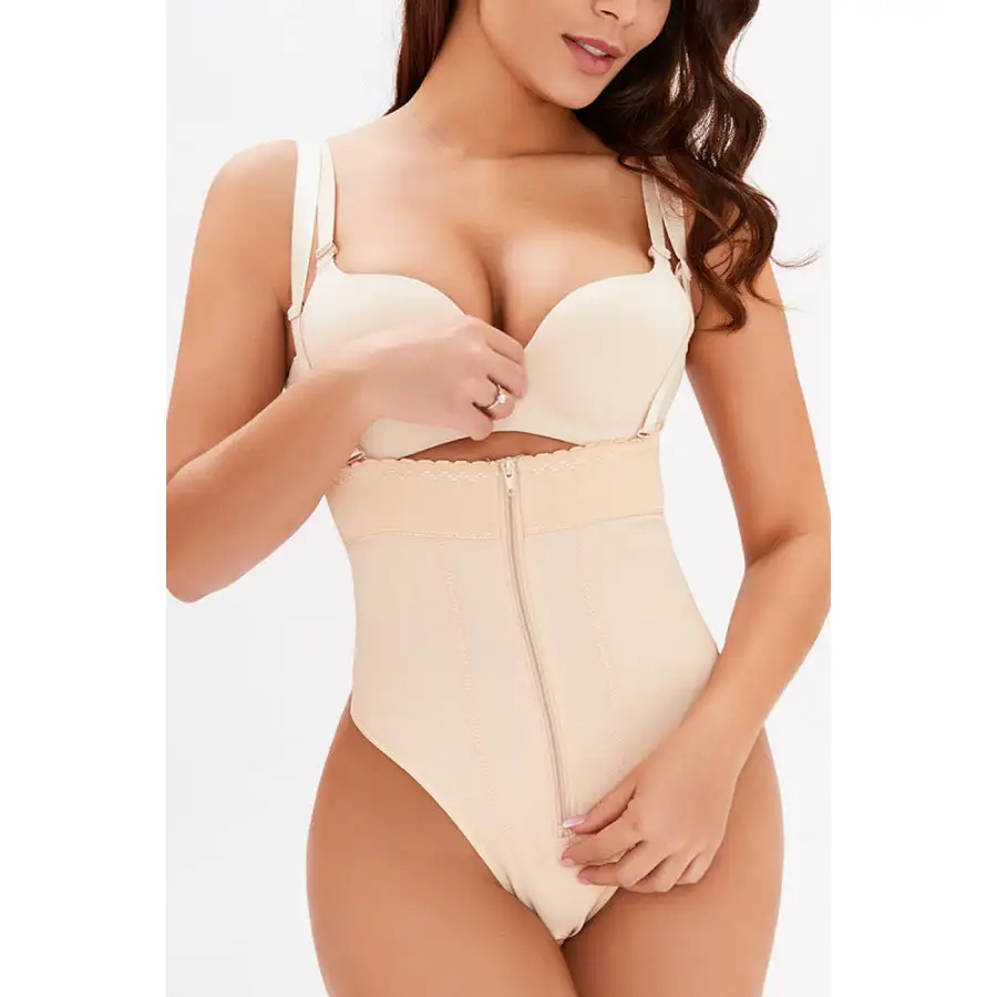 Full Size Adjustable Strap Zip-up Shaping Bodysuit