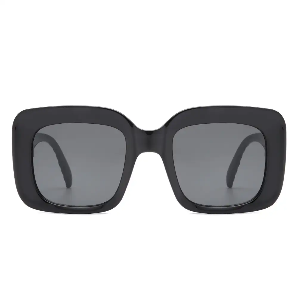 Wide Square Flat Top Frame Sunglasses