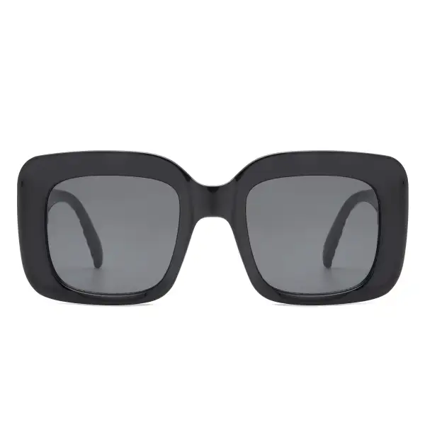 Wide Square Flat Top Frame Sunglasses