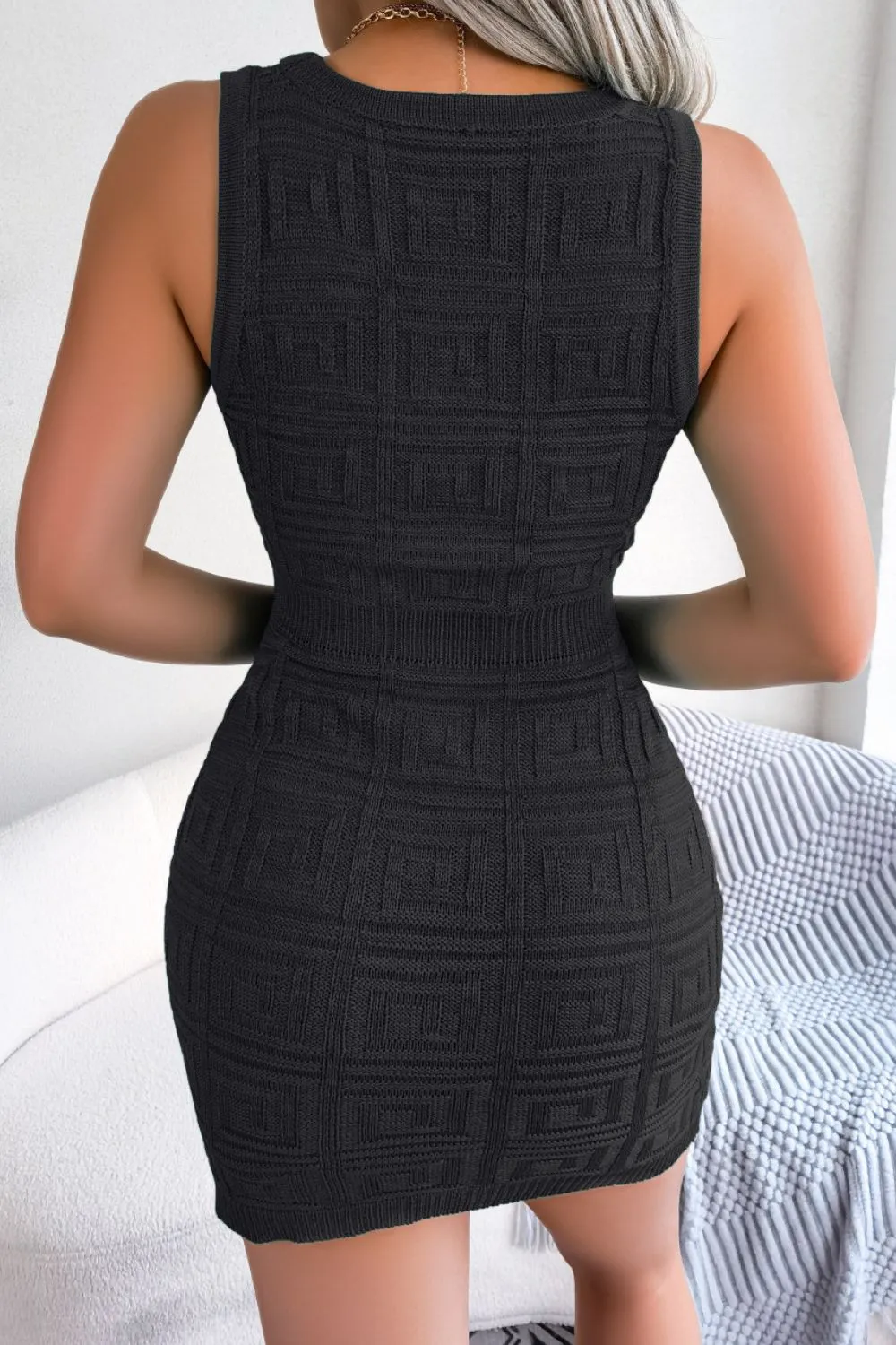 Cutout Sleeveless Knit Dress Mini Dress